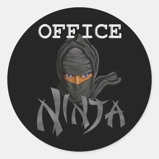 Pegatina Redonda Office Ninja (Anverso)
