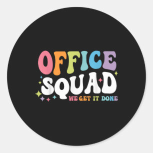 Pegatina Redonda Office Squad Lo Hacemos De Vuelta A La Escuela Hap