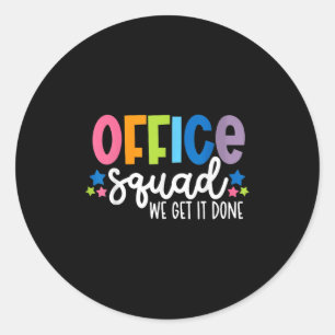 Pegatina Redonda Office Squad Lo Hacemos De Vuelta A La Escuela Hap