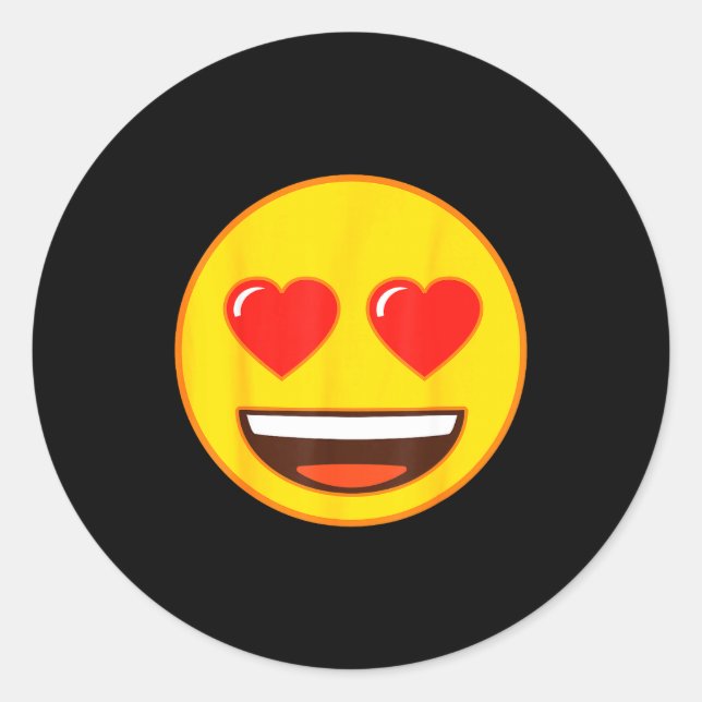Pegatina Redonda Official Emoji Heart Eyes Yellow Smile Face  (Anverso)