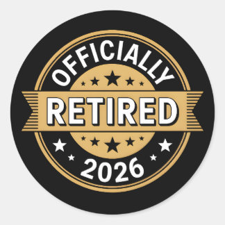 Pegatina Redonda Officially retired 2026