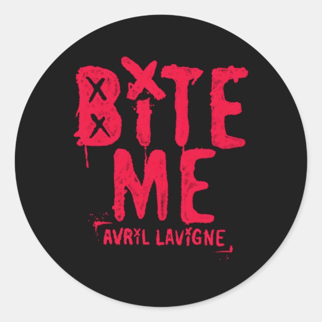 Pegatina Redonda Oficial Avril Lavigne Red Bite Me (Anverso)