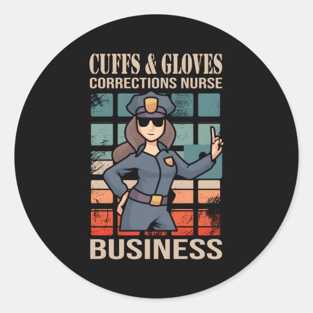 Pegatina Redonda Oficial Correccional Para (Anverso)