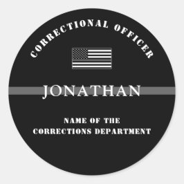 Pegatina Redonda Oficial de corrección de línea delgada de plata pe