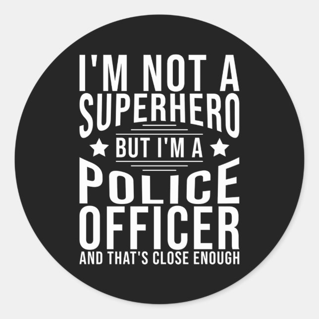 Pegatina Redonda Oficial de policía (Anverso)