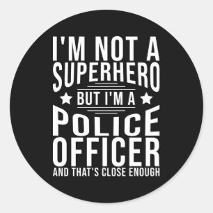 Pegatina Redonda Oficial de policía