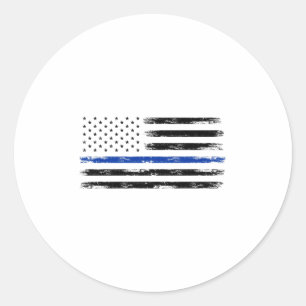 Pegatina Redonda Oficial De Policía Ee.Uu. Bandera Estadounidense L
