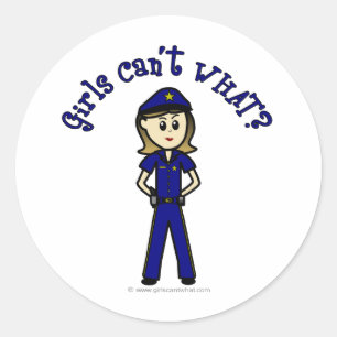 Pegatina Redonda Oficial de policía ligero