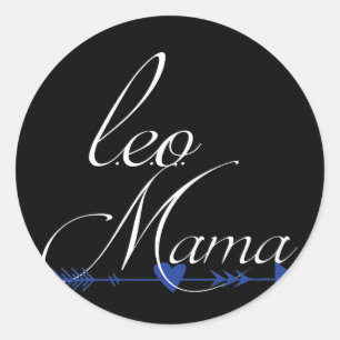 Pegatina Redonda Oficial de policía Mamá Policía