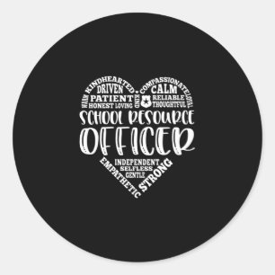 Pegatina Redonda Oficial de recursos escolares, jefe de seguridad