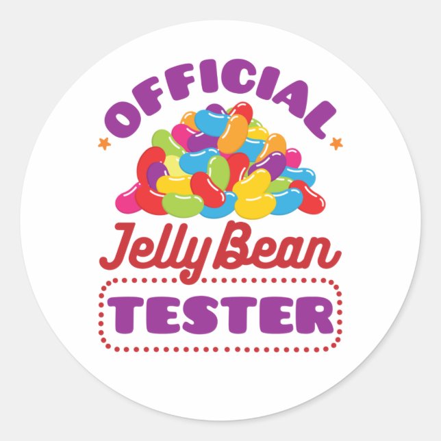 Pegatina Redonda Oficial Jelly Bean Tester Easter Candy (Anverso)