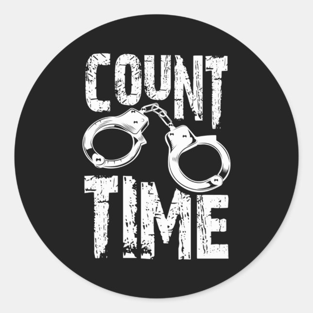 Pegatina Redonda Oficial penitenciario de guardia penitenciario (Anverso)