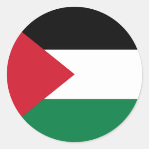 Pegatina Redonda oficialmente bandera del Estado de Palestina