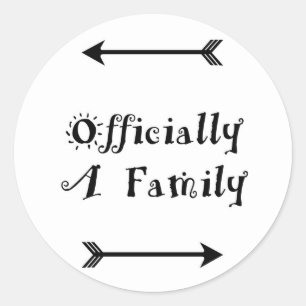 Pegatina Redonda Oficialmente una familia - Día de adopción