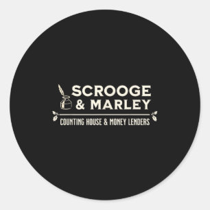 Pegatina Redonda Oficina de Contabilidad de Scrooge y Marley Ens