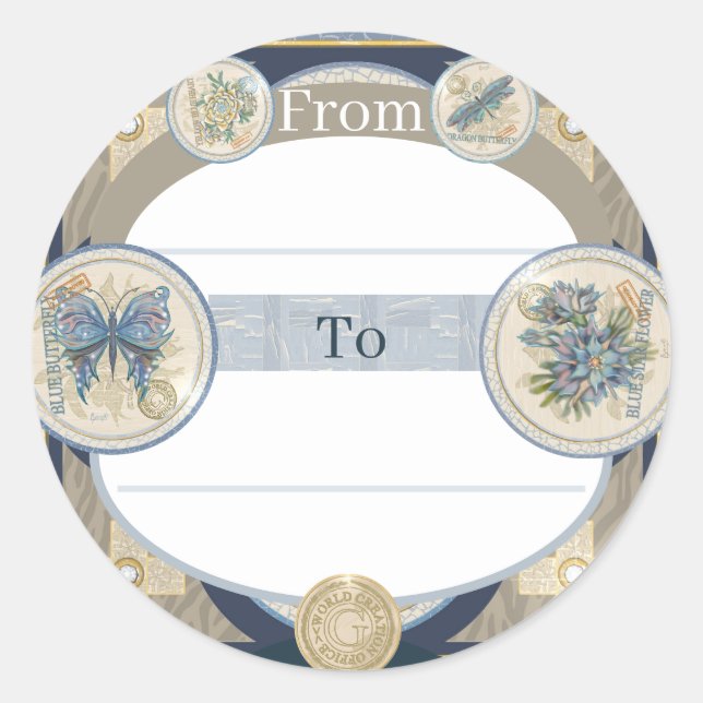 Pegatina Redonda Oficina de Creación G (Anverso)