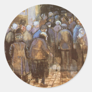 Pegatina Redonda Oficina de Lotería del Estado (Dinero Pobre)