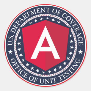 Pegatina Redonda Oficina de Pruebas de Unidades