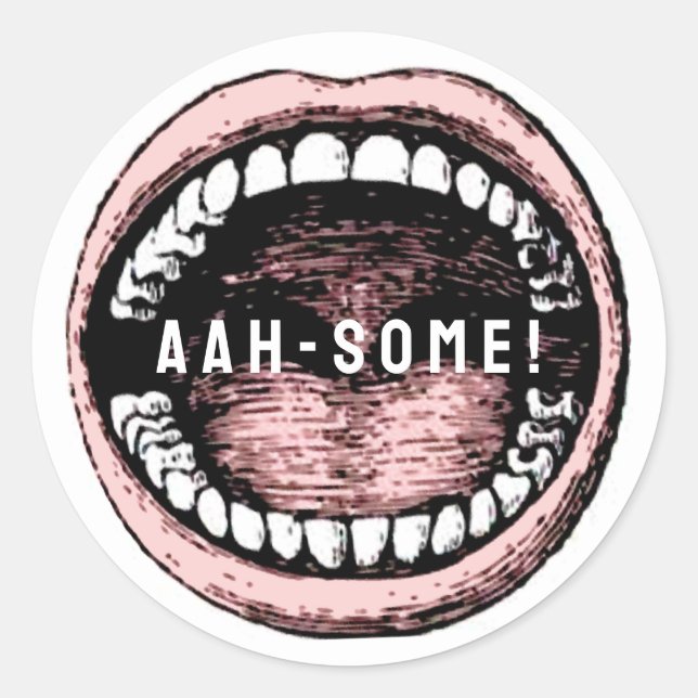 Pegatina Redonda Oficina Dental Dentista (Anverso)