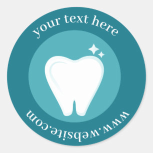 Pegatina Redonda Oficina Ortodontista Dental Promocional