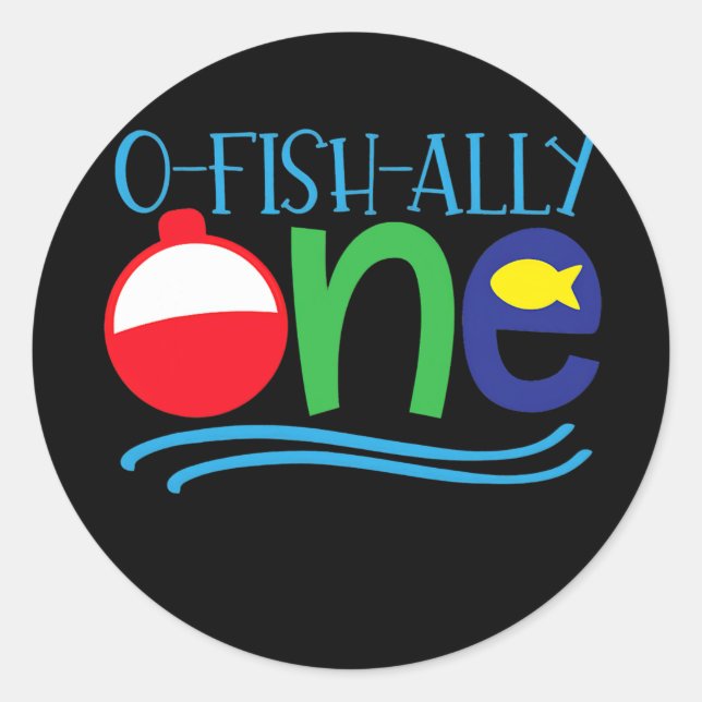 Pegatina Redonda Ofishally ONE baby O fish ally ONE  (Anverso)