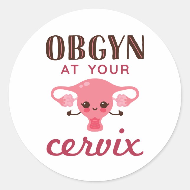 Pegatina Redonda OGBYN En Su Cervix (Anverso)