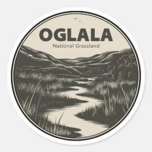 Pegatina Redonda Oglala Nebraska Stream