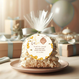 Pegatina Redonda Oh Babee, Bee Watercolor Baby shower