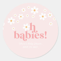 oh babies Retro Daisy Rosa Baby Shower