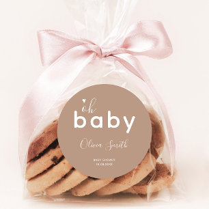 Pegatina Redonda Oh Baby Beige