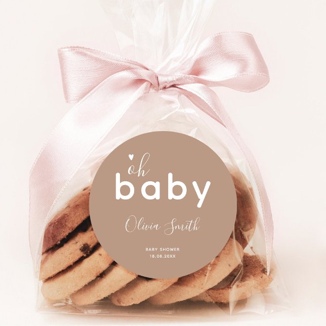 Pegatina Redonda Oh Baby Beige (Subido por el creador)