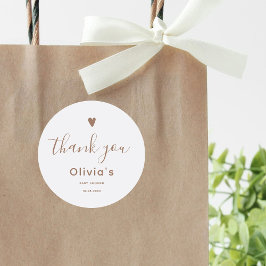 Pegatina Redonda Oh Baby Beige Gracias