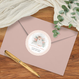 Pegatina Redonda Oh Baby Floral Chica Dirección de Retorno de Baby 