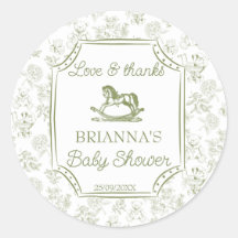 Oh bebé caballo mecedor verde salvia baby shower