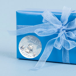 Pegatina Redonda Oh Boy Winter | Woodland Baby Shower