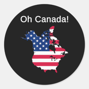 Pegatina Redonda ¡Oh Canadá! Citas divertidas de Trump