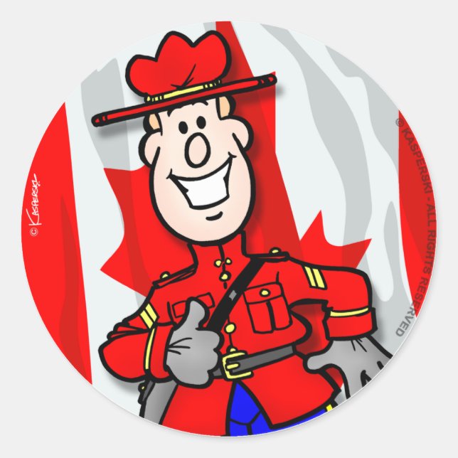 Pegatina Redonda ¡Oh Canadá EH! (Anverso)