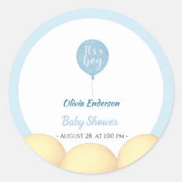 Pegatina Redonda ¡Oh chico! El bebé en globo debe