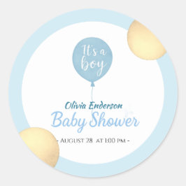 Pegatina Redonda ¡Oh chico! El bebé en globo debe