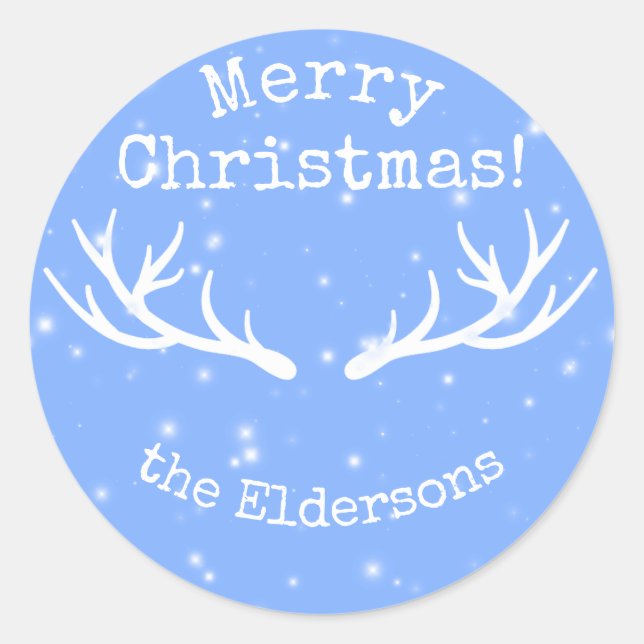 Pegatina Redonda Oh ciervo, son Navidades - Pegatinas de vacaciones (Anverso)