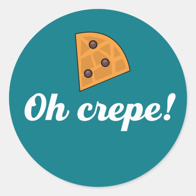 Pegatina Redonda Oh Crepe Funny Food Punks (Anverso)