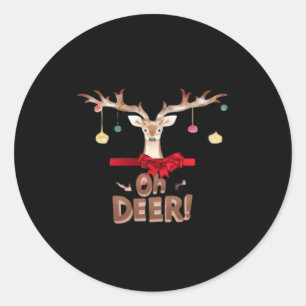 Pegatina Redonda Oh Deer Clásico Ambiente