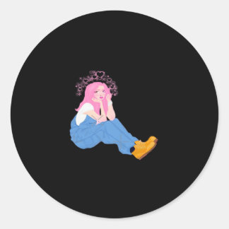 Pegatina Redonda Oh Deer Graphic Artistic Design