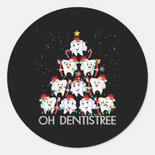 Pegatina Redonda Oh Dentistree Diversión Navidades de Navidad Denti