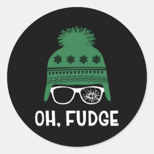 Pegatina Redonda Oh Fudge Saying