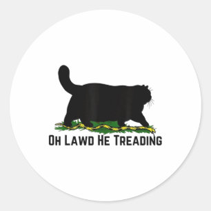 Pegatina Redonda Oh Lawd He Tread Vote Harris Waltz 2024 Kamala