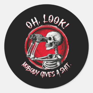 Pegatina Redonda Oh Look Nadie Da Un Gracioso Traje De Halloween