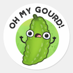Pegatina Redonda Oh My Gourd Funny Veggie Pun