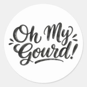 Pegatina Redonda ¡Oh My Gourd Humor de Halloween   Chiste Divertido