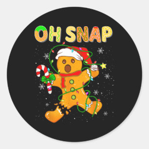 Pegatina Redonda Oh Navidades Snap Gingerbread Navidad